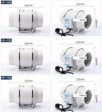Load image into Gallery viewer, Silenziosa ventola di aspirazione in linea per condotti 100 mm/150 mm,Bianco
