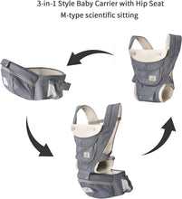 Load image into Gallery viewer, Ergonomic Baby Carrier with Hip Seat/Pure Cotton Lightweight and Breathable/Multiposition:Back,Adjustable for Newborn and Small Child from 3 to 48 Months
