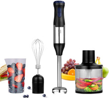 Load image into Gallery viewer, 4 in 1 Stabmixer, Multifunktionsmixer mit einstellbaren Geschwindigkeiten, Stabmixer für Smoothies, Püree, Sauce (Schwarz 1000 W)
