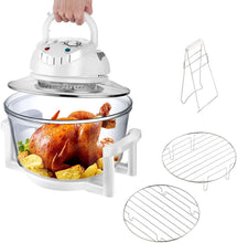 Load image into Gallery viewer, Four Halogène avec poignée, Four combiné grill, Four à convection halogène, Bol de verre avec capacité de 12L/17L, Accessoires Inclus, 1300W 240V
