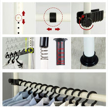 Load image into Gallery viewer, Clothing Coat Rack Telescopic Height Adjustable Steel Clothing Rail Resistant Clothing Frame Extendable Coat Rack System with 1 / 3 / 4 Bars (C)
