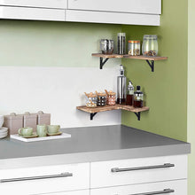 Load image into Gallery viewer, Wall Shelf 2 Pieces Floating Shelf Corner Shelf Ideal for Living Room Kitchen Bedroom Bathroom
