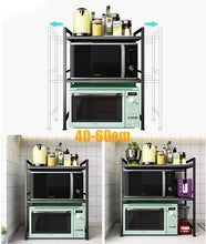Load image into Gallery viewer, 3 Floor Extendable Metal Bracket Microwave Oven Dishwashing Storage Dishes Space Saver Counter Organizer Spice Holder
