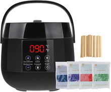 Load image into Gallery viewer, Professional Electric Wax Heater for All Wax Types, Hot Wax Warmer Heater Set, Complete Waxing Kit 500ml Heater Wax Pot + 400g Hard Wax Bean 4 Flavors + 20 Sticks
