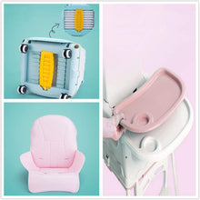 Load image into Gallery viewer, Chaise Haute pour Bébé 3 en 1, Chaise Haute Enfant Réglable, Réglable pour Hauteur Ceinture Dossier Tablette de repas, Avec 4 Roues Amovibles, Nettoyage Facile Coussin Confort (Café)
