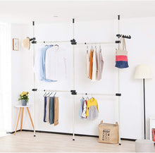 Load image into Gallery viewer, Clothing Coat Rack Telescopic Height Adjustable Steel Clothing Rail Resistant Clothing Frame Extendable Coat Rack System with 1 / 3 / 4 Bars (C)
