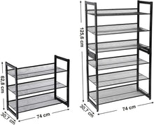 Load image into Gallery viewer, Étagère à Chaussures Métallique 3 Tablettes superposé Angle réglable Montage Facile pour 9 Paires 74 x 30,7 x 62,8 cm (L x l x h) Noire LMR03B
