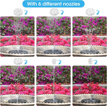 Load image into Gallery viewer, Solar Fountain, 2022 Upgrade, 3.5 W 180 mm, with LED Lights, Built-in 1500 mAh Battery with 6 Fountain Styles, Solar Pond Pump for Garden, Bird Bath, Fish Container
