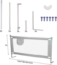 Load image into Gallery viewer, Barrière de Lit Protection Antichute Réglable pour Lit d'enfant, Sécurité pour Bébé, en Hauteur 100cm, Cadre en métal, de 0 à 6 Ans
