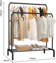 Load image into Gallery viewer, Donkey Clothes Rack Standing Racks with Storage Shelf 110 × 33 × 150 CM
