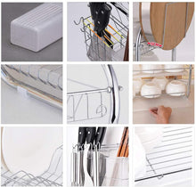 Load image into Gallery viewer, 3-Tier Escurreplatos de Acero Inoxidable, Soportes para Platos, Escurridor para Platos y Cubiertos, Utensilio de Cocina, 55 * 25 * 45cm
