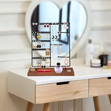 Load image into Gallery viewer, Jewelry Displays Jewelry Organizer, Wood &amp; Metal Earring Display, Vintage Jewelry Box Holder Loop Display
