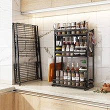 Load image into Gallery viewer, Stainless Foldable Steel 3-Storey Spice Holder, Spice Holder, Kitchen Storage Shelf, Bathroom
