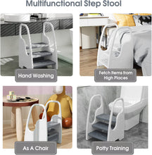 Load image into Gallery viewer, Children's Ladder, Safety Anti-slip 3 Step Stool with Double Handrail, HDPE Odorless
