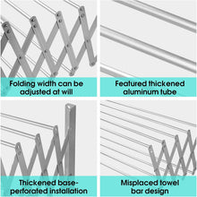 Load image into Gallery viewer, Sinbide Retractable Drying Rack - Wall Mount - Robust and Compact - Clothes Dryer with 9 Bars of 100 cm for Indoor and Outdoor
