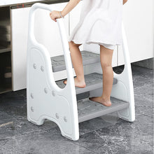 Load image into Gallery viewer, Children's Ladder, Safety Anti-slip 3 Step Stool with Double Handrail, HDPE Odorless
