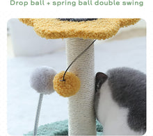 Load image into Gallery viewer, Cat Scratching Post, Toy for Cats, Hanging Pompom, Ball with Feather, 35.5 cm
