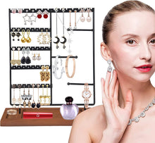 Load image into Gallery viewer, Jewelry Displays Jewelry Organizer, Wood &amp; Metal Earring Display, Vintage Jewelry Box Holder Loop Display

