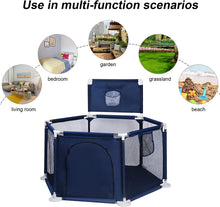 Load image into Gallery viewer, Parques de Juegos para Bebé Ultraligero y Portátil Centro de Actividades para Niños en Interiores y Exteriores con Base Antideslizante y red de Bolas
