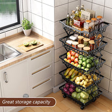 Load image into Gallery viewer, Fruit Bowl With Wheels,Removable Fruit Organizer,Detachable Stand,Large Fruit And Vegetable Cart,Fruit And Vegetable Basket

