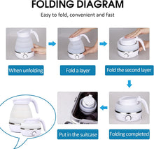 Load image into Gallery viewer, Electric Kettle Foldable Silicone 600ml Retractable Portable Adjustable Temperature for Travel
