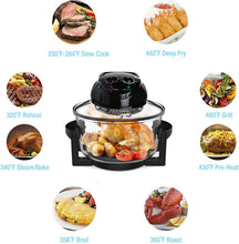Load image into Gallery viewer, Four Halogène avec poignée, Four combiné grill, Four à convection halogène, Bol de verre avec capacité de 12L/17L, Accessoires Inclus, 1300W 240V
