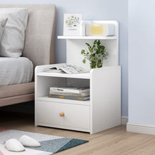 Load image into Gallery viewer, Plasaig Bedside Table Cabinets Nightstands With Storage Drawer And Cupboard Units Mini Wood-based Panel Nightstand With Drawer And Shelf Storage
