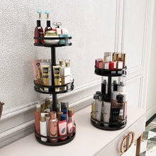 Load image into Gallery viewer, 360° Rotating Spice Rack Stainless Steel Black Stylish Kitchen Shelf Standing for Worktop Practical Spice Holder Spice Rack for Storage Jars and Spices
