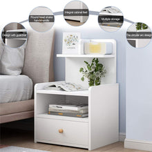Load image into Gallery viewer, Plasaig Bedside Table Cabinets Nightstands With Storage Drawer And Cupboard Units Mini Wood-based Panel Nightstand With Drawer And Shelf Storage
