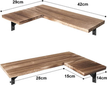 Load image into Gallery viewer, Wall Shelf 2 Pieces Floating Shelf Corner Shelf Ideal for Living Room Kitchen Bedroom Bathroom
