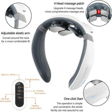 Load image into Gallery viewer, Portable Neck Massager Electric Cervical Vertebrae Massager with Remote Control and Heating Function to Relieve Pain
