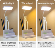 Load image into Gallery viewer, Child Desk Lamp Wireless Dimmable 3 Levels of Brightness Bedside Lamp Table Desk led USB Port Support Flexible 360°
