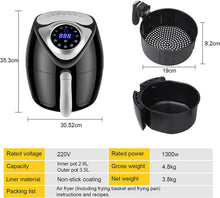 Load image into Gallery viewer, Oil Free Hot Air Fryer 1300w 3.5L, Hot Air Oven with LED Touch Screen, Air Fryer with 7 Programs, Electric Fryer without PFOA&amp;BPA

