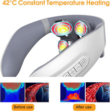 Load image into Gallery viewer, Portable Neck Massager Electric Cervical Vertebrae Massager with Remote Control and Heating Function to Relieve Pain
