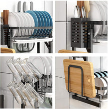 Load image into Gallery viewer, Dish Drainer with Tray, Detachable, Stainless Steel 304, Blac
