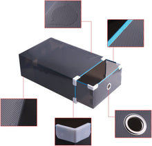 Load image into Gallery viewer, 10x Cajas Almacenaje Plegable de Plástico Cajón Organizador Transparente Envase de la Caja para Zapatos Apilable Plegable Contenedor
