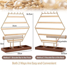 Load image into Gallery viewer, shaped jewelry display for earrings and earrings - With ring and chains
