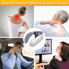 Load image into Gallery viewer, Portable Neck Massager Electric Cervical Vertebrae Massager with Remote Control and Heating Function to Relieve Pain
