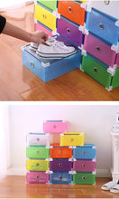 Load image into Gallery viewer, 10x Cajas Almacenaje Plegable de Plástico Cajón Organizador Transparente Envase de la Caja para Zapatos Apilable Plegable Contenedor
