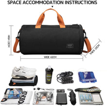 Load image into Gallery viewer, Sac De Sport avec Compartiment à Chaussures et Poche Humide, Sac de Voyage Imperméables, Sac polochon Grande Capacité, Sac de Gym Fitness Portable, Sac Bandoulière, Sac a Main pour Homme Femme Enfant
