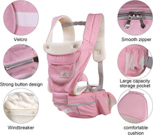 Load image into Gallery viewer, Porte bébé Ergonomique avec Siège à Hanche/Pur Coton Léger et Respirant/Multiposition:Dorsaux,Réglable pour Nouveau-né et Petit Enfant de 3 à 48 Mois
