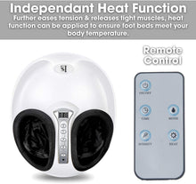 Load image into Gallery viewer, Massaggiatore plantare Shiatsu elettrico con telecomando - con funzione calore, copri piedi lavabile, intensità regolabile, per home office - Può essere cronometrato 5-30 minuti (Nero)

