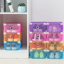Load image into Gallery viewer, 10x Cajas Almacenaje Plegable de Plástico Cajón Organizador Transparente Envase de la Caja para Zapatos Apilable Plegable Contenedor
