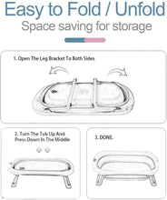 Load image into Gallery viewer, Foldable baby bath, foldable newborn bath tub with intelligent real-time temperature sensor, children's bathtub with safety bath seat, baby bathtub with stand, 85 x 53 x 25 cm, made of PP and TPE (thermoplastic elastomer)
