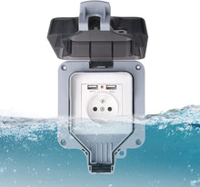 Load image into Gallery viewer, WATERPROOF PLUG IP66, Wall Mounted Outdoor Socket, Dustproof Wall Plug Housing for Indoor and Outdoor
