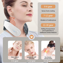 Load image into Gallery viewer, Portable Neck Massager Electric Cervical Vertebrae Massager with Remote Control and Heating Function to Relieve Pain
