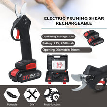 Load image into Gallery viewer, Professional Cordless Electric Pruning Shears 32mm Cutting Diameter Garden Pruner with Battery 2 Batteries Rechargeable Scissors Electric Branch for Gardens Parks Farms Greenhouses
