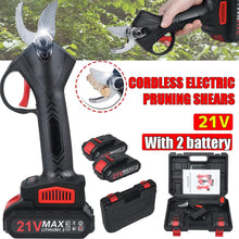 Load image into Gallery viewer, Professional Cordless Electric Pruning Shears 32mm Cutting Diameter Garden Pruner with Battery 2 Batteries Rechargeable Scissors Electric Branch for Gardens Parks Farms Greenhouses
