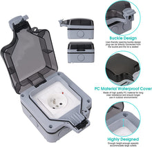Load image into Gallery viewer, WATERPROOF PLUG IP66, Wall Mounted Outdoor Socket, Dustproof Wall Plug Housing for Indoor and Outdoor
