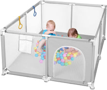 Load image into Gallery viewer, Parques de Juegos para Bebé con 30 Bolas y 2/4 Anillas de Seguridad, Parque Infantil Bebé Ultraligero y Portátil Centro de Actividades para Niños en Interiores y Exteriores
